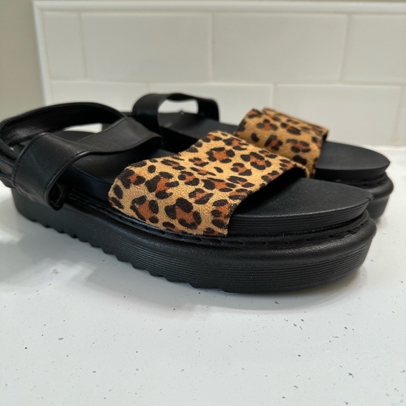 Daisy Fuentes Women’s Platform Chunky Sandals 8.5 Leopard Black Adjustable Shoes - Picture 4 of 9